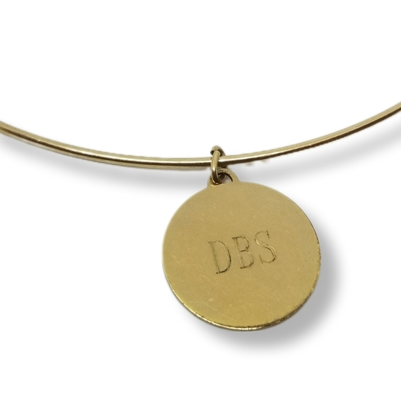 WINARD VINTAGE 12K GOLDFILLED OMEGA COLLAR & MONOGRAM CHARM NECKLACE - Picture 5 of 7